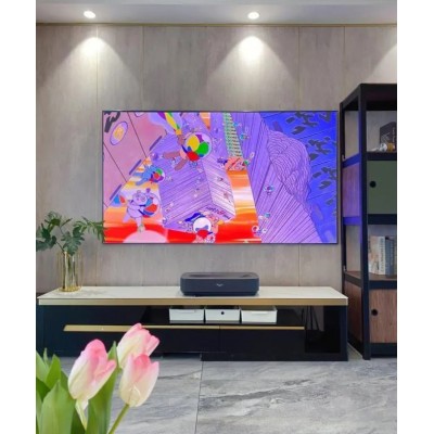 超短焦專用抗光幕布 1厘米窄邊畫框 免打孔簡易壁掛幕布